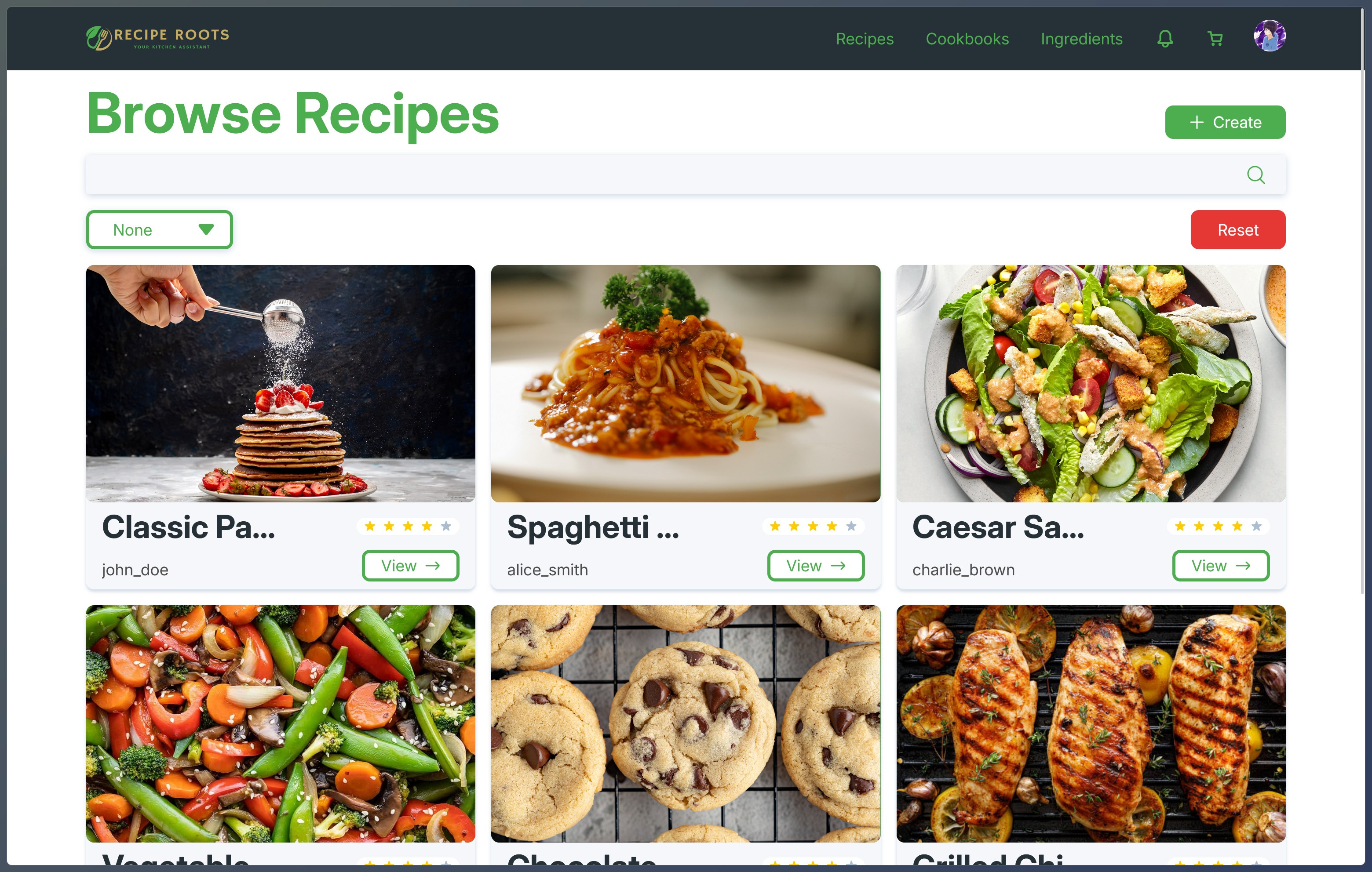 Recipe Roots project preview